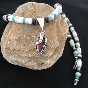 Navajo Sterling Silver White Buffalo Sugilite Trqs